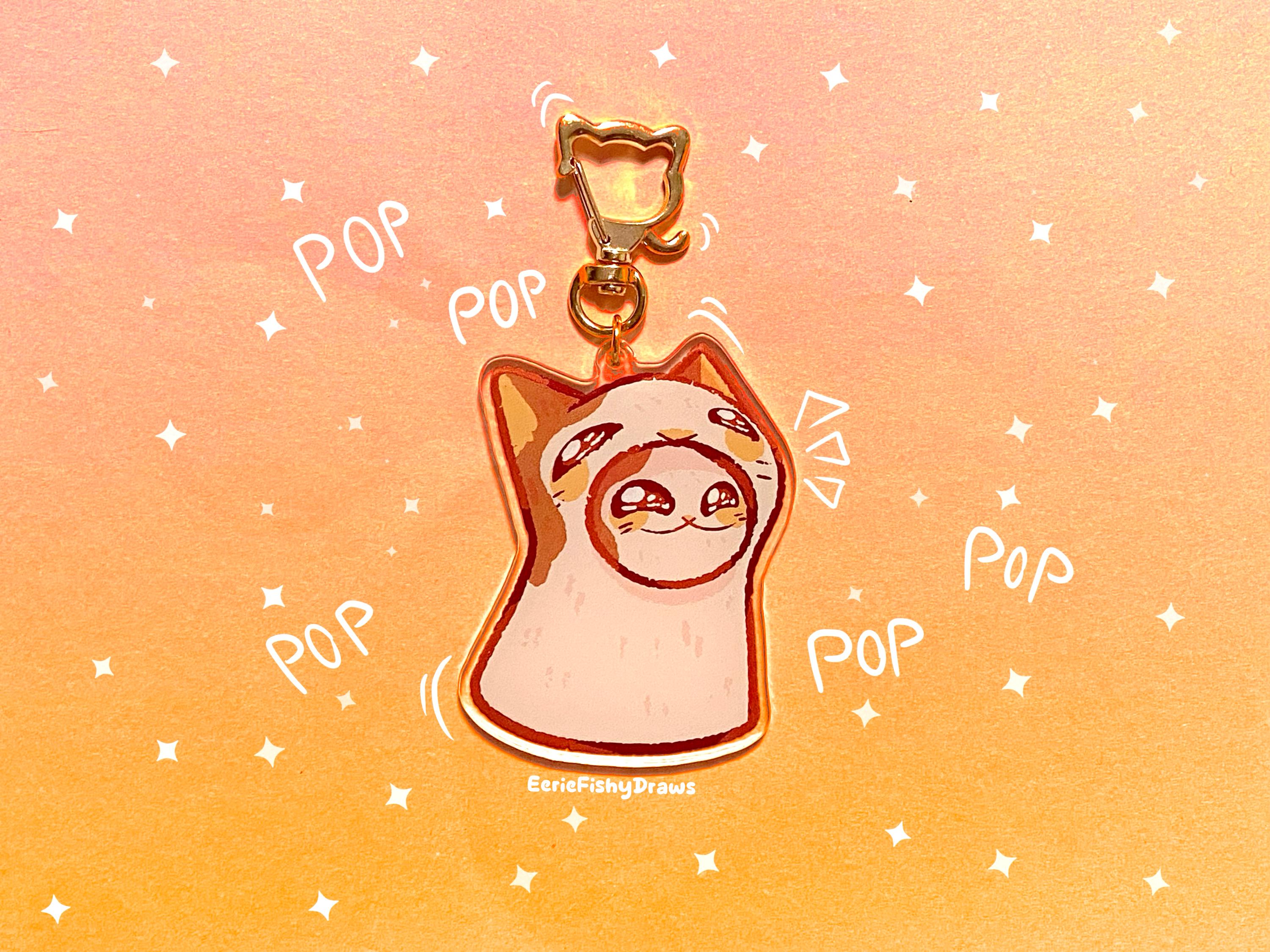 POP Cat Double Sided Acrylic Keychain 6.5cm/2.5"
