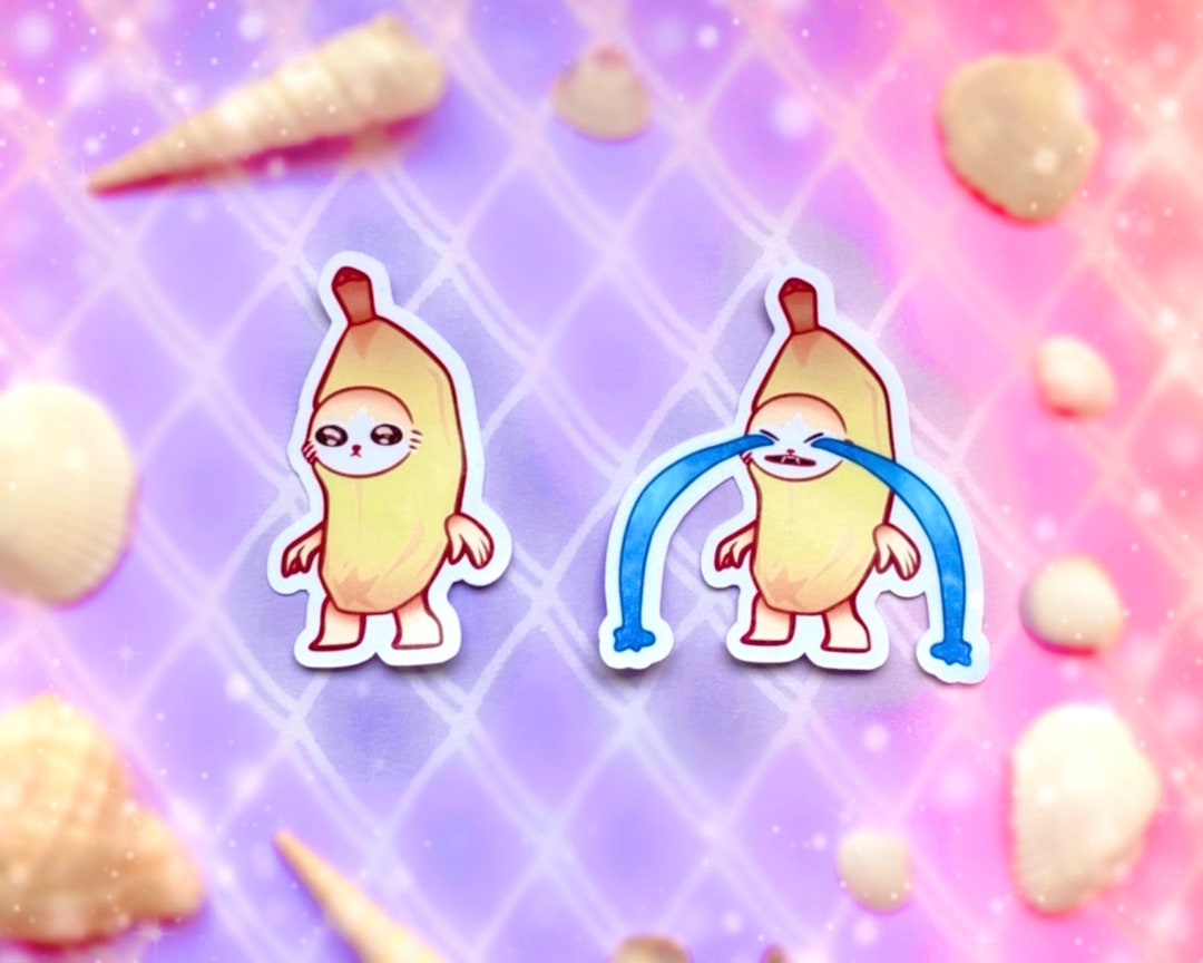 Banana Cat Meme Vinyl Sticker Etsy