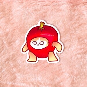 Apple Fruit Cat Meme Vinyl Sticker