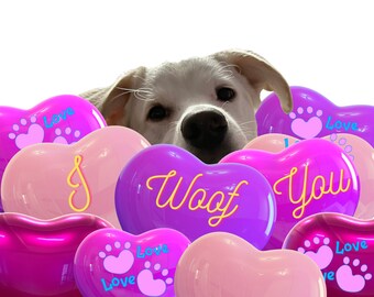 I Love You card, I woof you card, blank greeting card, cute dog card, digital download, printable any occasion card, card for lover, dog fan