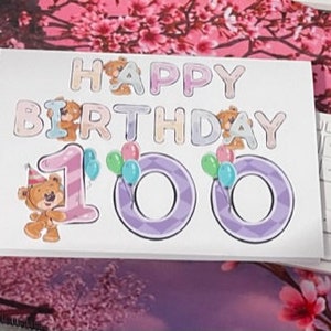 100th Birthday card, Happy 100th Birthday