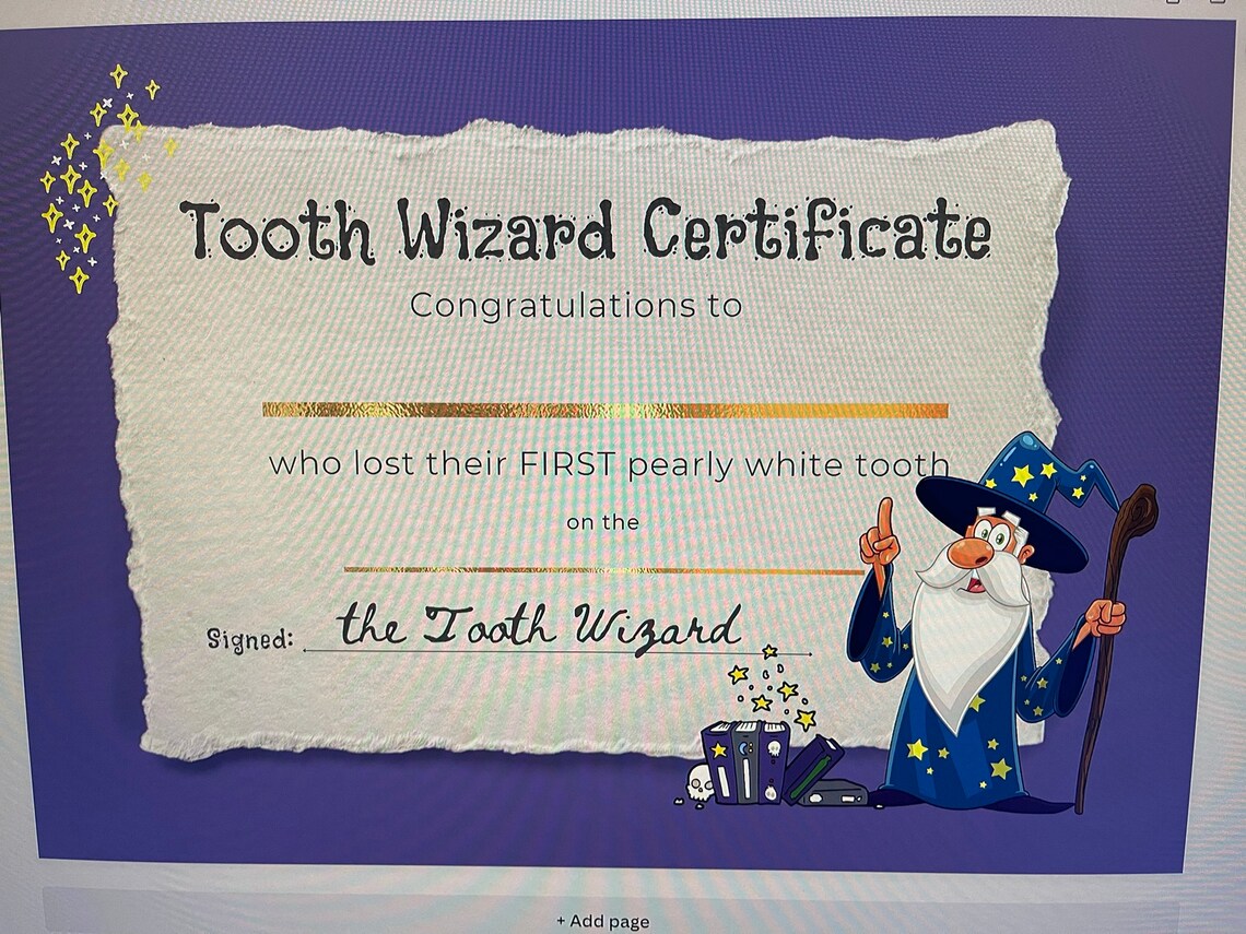 First Tooth Loss Certificate Printable Digital File 1st Tooth - Etsy
