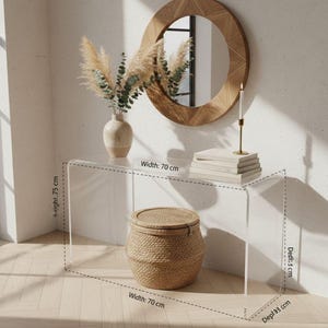 Mesa consola de acrílico transparente, escritorio moderno de metacrilato con cascada, mesa de sofá para pasillo