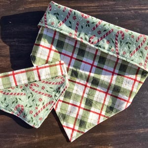 Candy cane plaid bandana
