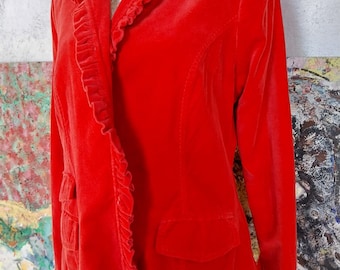 vintage Blazer Red Velvet Veste vintage italienne des années 1990