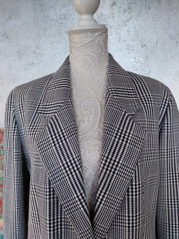 Vintage Blazer 1980s Prince of Wales Fabric Itali… - image 1