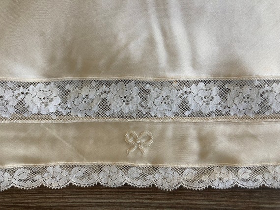 Vintage Silk Satin Ivory Petticoat Handmade Night… - image 7