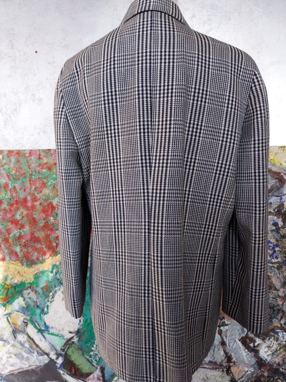 Vintage Blazer 1980s Prince of Wales Fabric Itali… - image 3