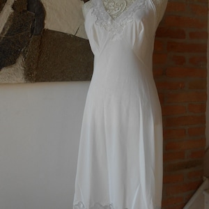 Vintage Petticoat 1960s White Lace Nightgown