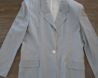 Vintage damesblazer jaren 90 zijden gestreept jack Daniel Hechter