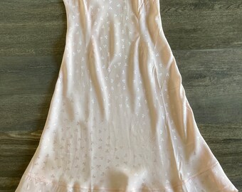 Vintage Silk Pink Petticoat Handmade Satin Nightgown 40s