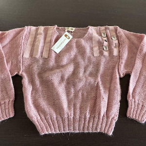 Vintage Sweater 80s Pink Woman Handmade