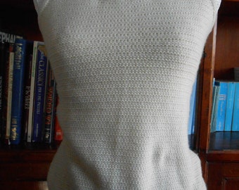Vintage Malo Cashmere Pullover Sleeveless 90s Beige