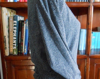 Vintage Valentino Boutique Blouse 80s Blue Woman Sweater