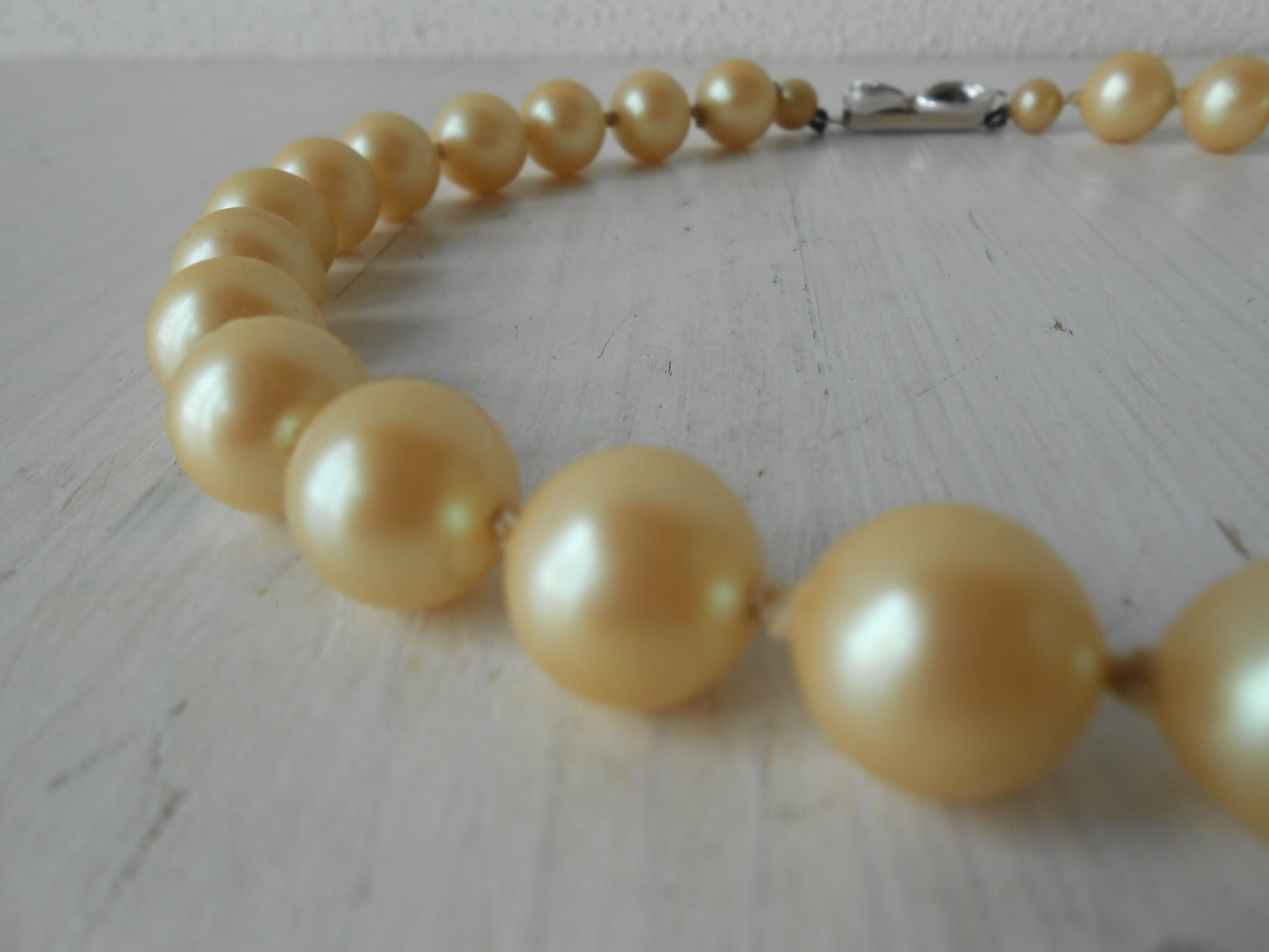 Collier Ras-de-cou Vintage En Perles De Verre Teinté - Imitation Perles De Culture, Occasion