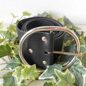 Vintage Belt Woman 90s Black Leather Belt