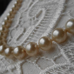 Vintage Faux Pearl Necklace Long Knotted Glass Pearls 80s