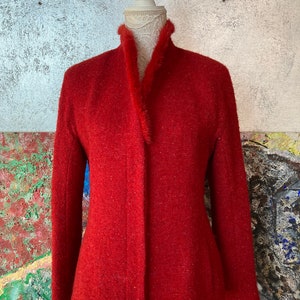 Vintage Blazer Red Wool 1980s  Italian Vintage Jacket