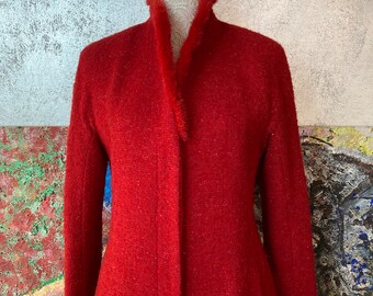 vintage Blazer Red Wool Veste vintage italienne des années 1980