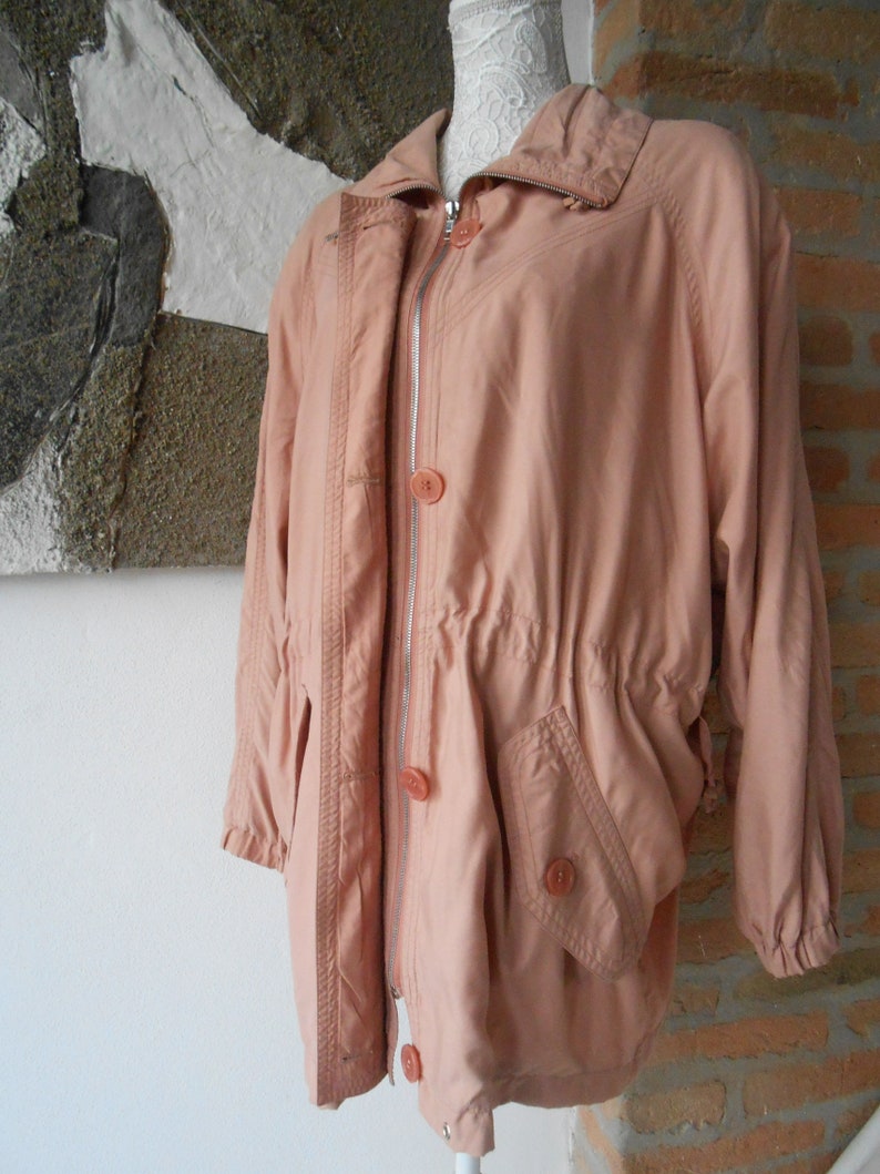 Parka vintage couleur pêche grande taille années 80 image 3