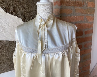 Vintage Nightgown Satin 40s Ivory Nightdress