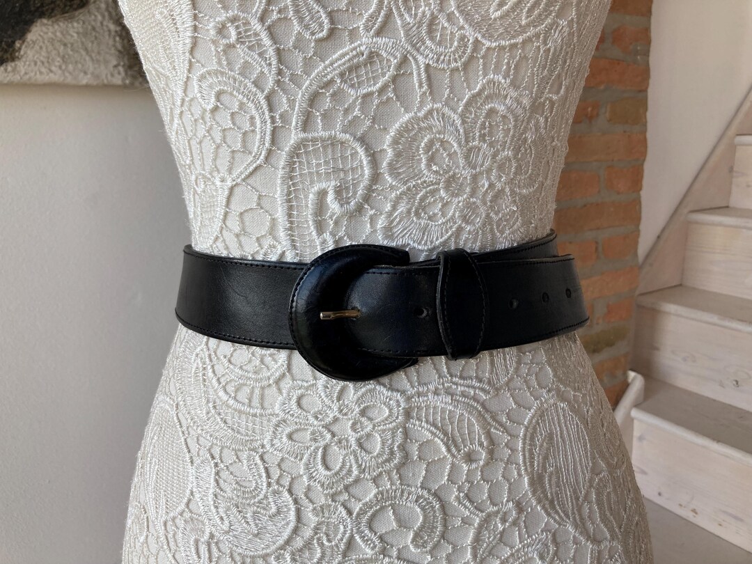Vintage Black Leather Belt M