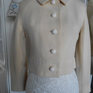 Vintage Woman Blazer 1950s Cream Tailoring Italian Fashion