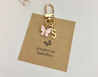 Personalised Butterfly Charm with Initials & Gift Message / Love Letter | Airpods Keyring Accessory | Custom Bag Pendant | Gift