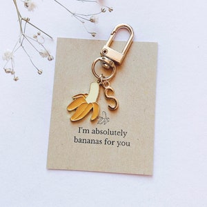 Personalised Banana Charm with Initials & Gift Message / Love Letter | Airpods Keyring Accessory | Custom Bag Pendant | Gift