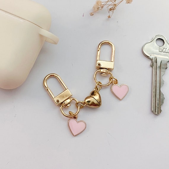 Magnetic heart deals keychain
