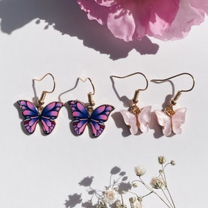 Butterfly Fairytopia Earrings | Dainty Dangle Drop Earrings | Pearly Butterfly / Eternal Butterfly | Gift