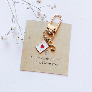 Personalised Ace Playing Card Charm with Initials & Gift Message / Love Letter | Airpods Keyring Accessory | Custom Bag Pendant | Gift