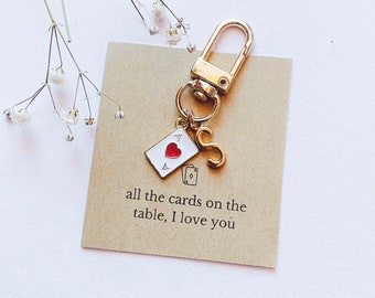 Personalised Ace Playing Card Charm with Initials & Gift Message / Love Letter | Airpods Keyring Accessory | Custom Bag Pendant | Gift