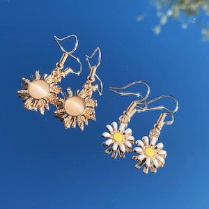 Moonshine Daisy Earrings | Dainty Dangle Drop Earrings | Daisy Dreams / Moonshine Love | Gift