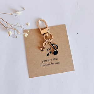 Personalised Musical Note Charm with Initials & Gift Message / Love Letter | Airpods Keyring Accessory | Custom Bag Pendant | Gift