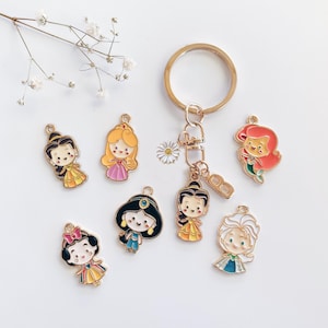 Personalised Princess Keychain | Customisable Letter | Bag Charm | DIY Mix and Match Keyring Gift | Keys Accessory