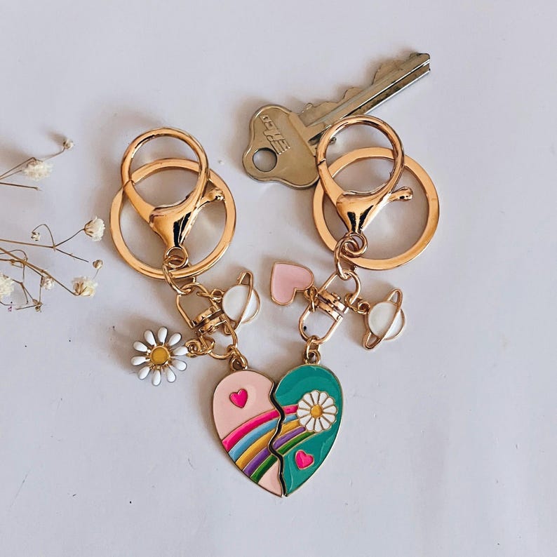 Friendship Heart Keychains | Bag Charm | Best Friend Gift | Custom ...