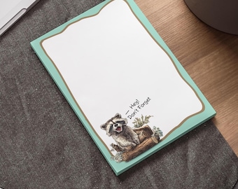 Baby Raccoon Sticky Notes - 4x6 A6 Don't Forget Woodland Notepad Adhesive Memo Pad Animal Stationery for Desk and Planner Post-it® Notes