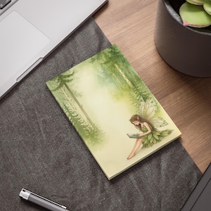 Bloc de notas adhesivas de hadas, notas adhesivas de bosque encantado, bonitos blocs de notas para niños, regalo para amantes de la naturaleza, material de oficina mágico.