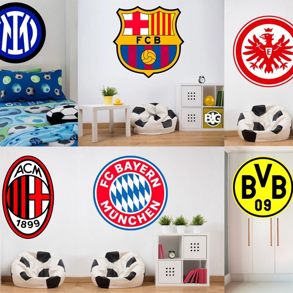 Football team crest emblem logo, big wall sticker decal