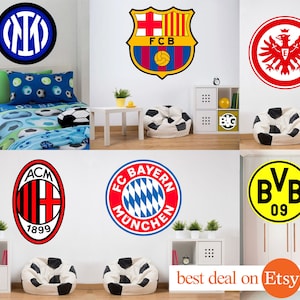 big sticker Football fußball soccer any team crest emblem stema logo, wall sticker decal wandtatoo