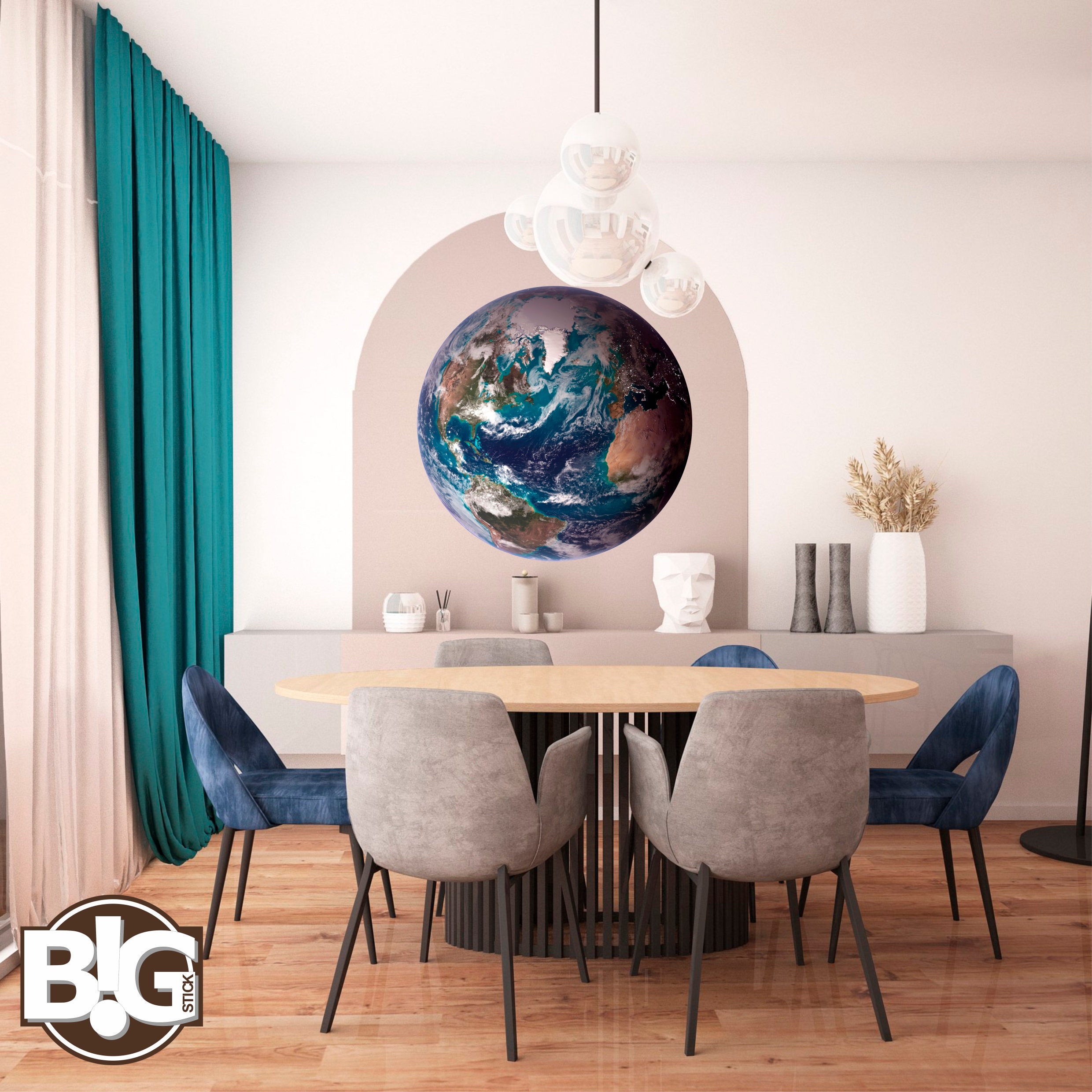 BIG Earth, Terra, Planet, Day/night, Sticker, Wall Decor - Etsy