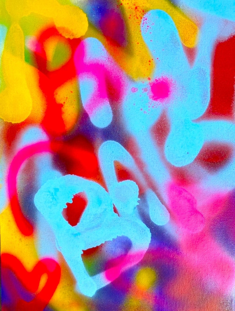 Abstract spray paint original print image 1