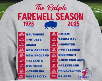 Farewell Buffalo Season PNG: Football Schedule Digital Download
