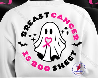 Breast Cancer Awareness Ghost SVG PNG: Boo Sheet Design (Digital Download)