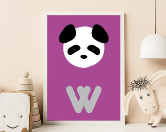 Personalised Panda Jungle Nursery Print
