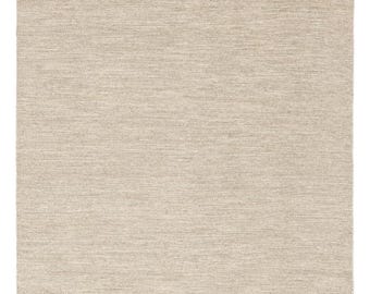 Serafina - Light Beige Border Wool Kilim Rug Handwoven, Handmade Rug, Flatweave Rug, Bohemian Rug Durrie Custom Wool Rug For Living Room