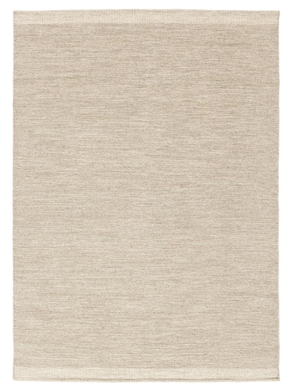 Serafina - Light Beige Border Wool Kilim Rug Handwoven, Handmade Rug, Flatweave Rug, Bohemian Rug Durrie Custom Wool Rug For Living Room