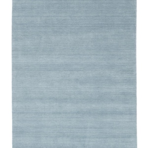 Solid Hand Knotted Modern Handloom fringes Light Blue 100% Wool Hand Tufted Rug Designer Wool Soft Area Rug Handmade Rugs for Living Room