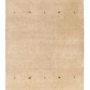 Handloom Gabbeh loom two line Beige color Wool Rug Handwoven, hand knotted high pile Rug traditional weave Rug Bohemian Rug Custom Rugs